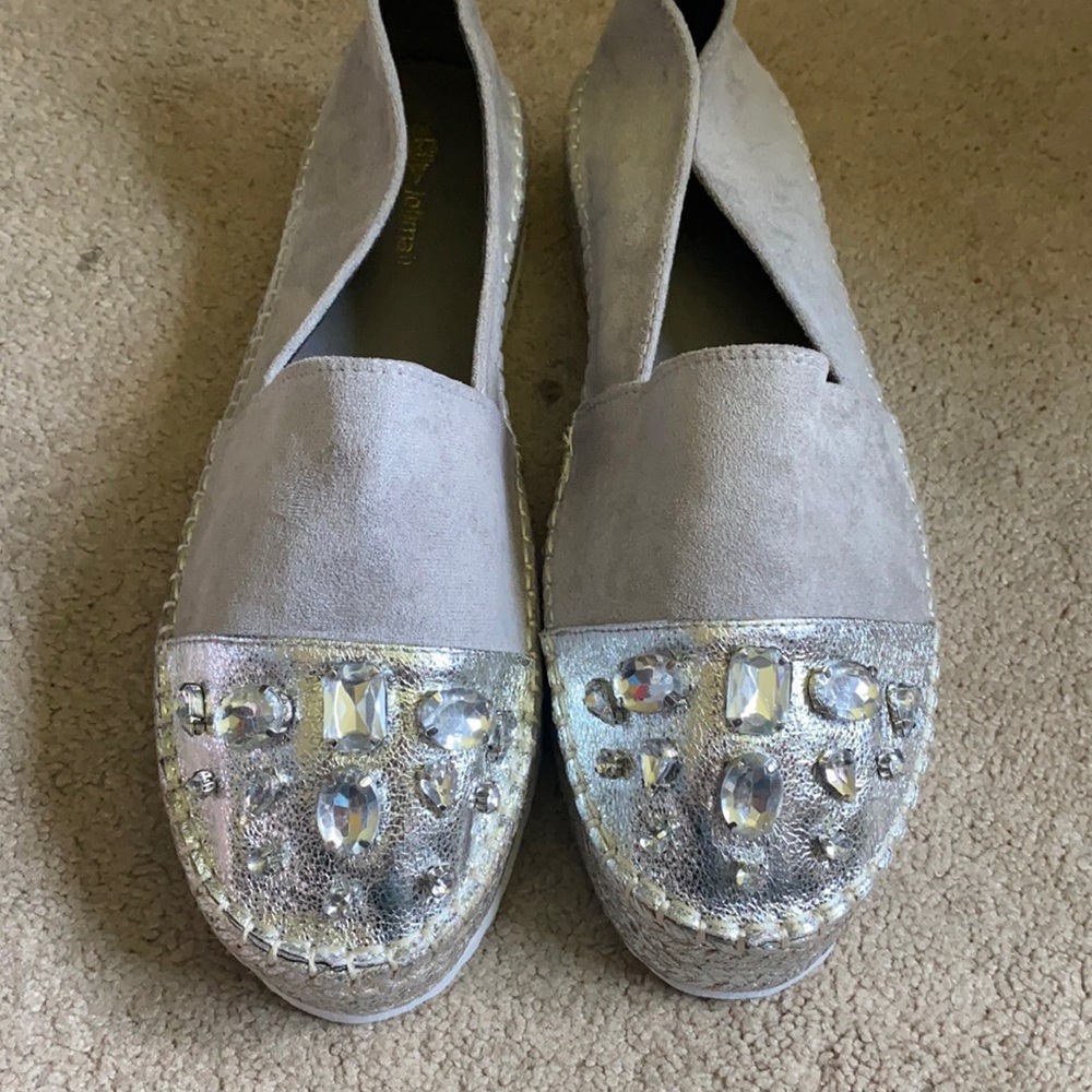 Silver/grey slide on shoes size 11